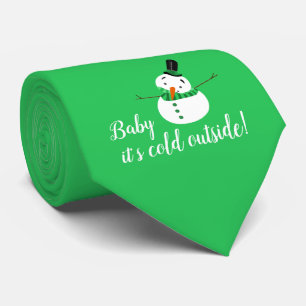 Baby It's Cold Outside, Green Snowman Tie
