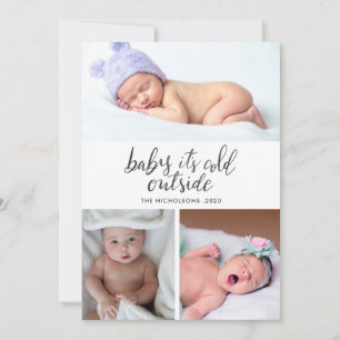 Baby Its Cold Outside Handwritten Holiday Photo Card