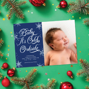 Baby It's Cold Outside Holiday Birth Announcement