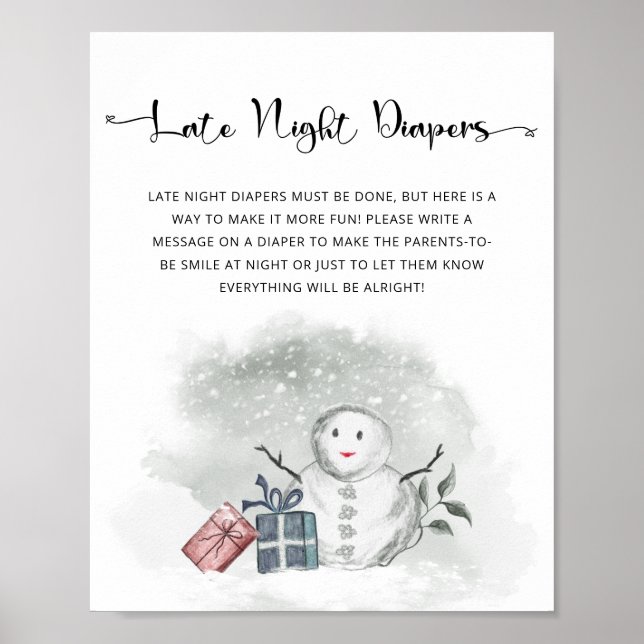 Baby its cold outside Late night diapers game Poster (Front)