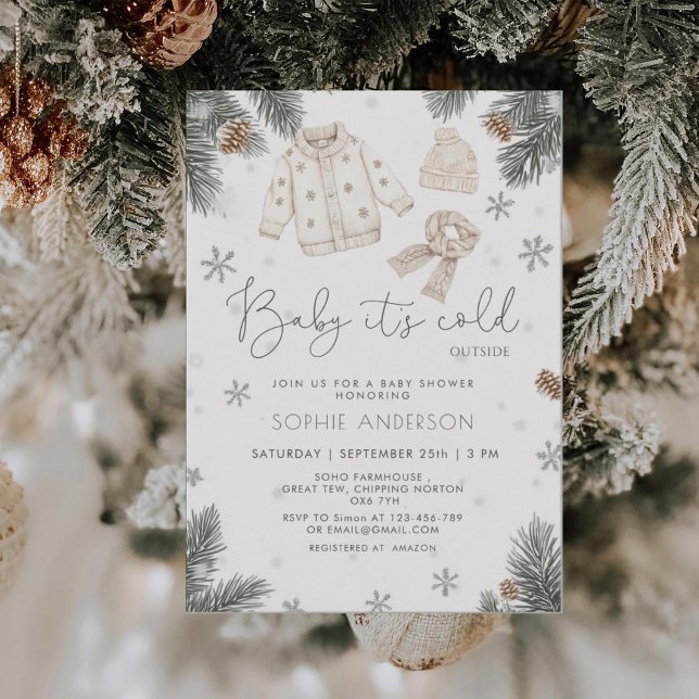 Baby It's Cold Outside Modern Baby Shower Invitation (Creator Uploaded)