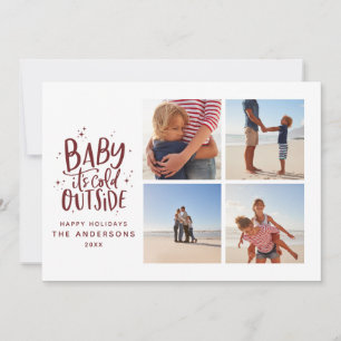 Baby its cold outside multiphoto Christmas holiday Save The Date