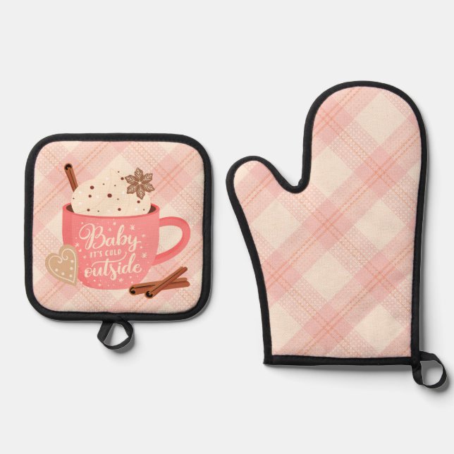 Baby it's Cold Outside Oven Mitt and Pot Holder Oven Mitt & Pot Holder Set (Front)