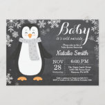 Baby its Cold Outside Penguin Baby Shower Invitation<br><div class="desc">Baby its Cold Outside Penguin Baby Shower Invitationn. Boy or Girl Baby Shower Invitation. Baby Penguin. Winter Holiday Baby Shower Invite. Grey and White Snowflakes. Chalkboard Background. For further customisation,  please click the "Customise it" button and use our design tool to modify this template.</div>