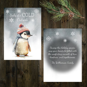 Baby It's Cold Outside Penguin  Holiday Card