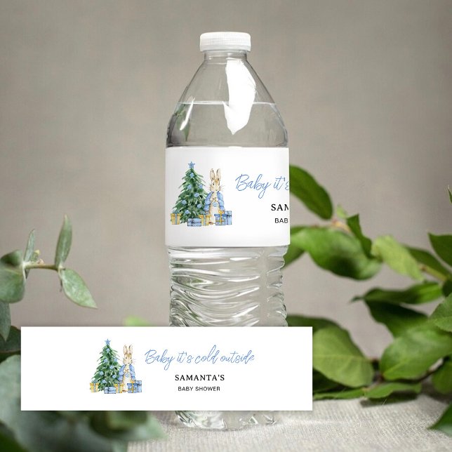 Baby it's cold outside Peter Rabbit Water Bottle Label (Creator Uploaded)