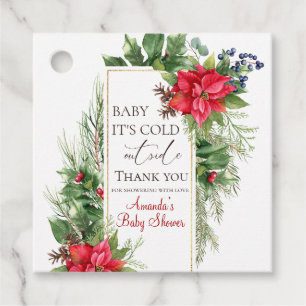Baby Its Cold Outside Pine Winter Baby Shower Favour Tags