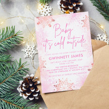 Baby Its Cold Outside Pink Baby Shower