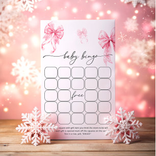 Baby Its Cold Outside Pink Bow Baby Bingo Game