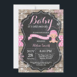 Baby its Cold Outside Pink Girl Baby Shower Invitation<br><div class="desc">Baby its Cold Outside Rustic Winter Baby Shower invitation. Pink Snowflake. Rustic Wood Chalkboard Background. Country Vintage Retro Barn. Girl Baby Shower Invitation. Winter Holiday Baby Shower Invite. Pink and White Snowflakes. For further customisation,  please click the "Customise it" button and use our design tool to modify this template.</div>