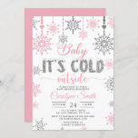 Baby Its Cold Outside Pink Girl Baby Shower Invitation<br><div class="desc">Baby Its Cold Outside Pink Girl Baby Shower Invitation</div>