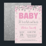 Baby its Cold Outside Pink Silver Girl Baby Shower Invitation<br><div class="desc">Baby its Cold Outside Winter Pink and Silver Girl Baby Shower Invitation. Baby its cold outside Baby Shower invitation. Pink and Silver Snowflake. Girl Baby Shower Invitation. Winter Holiday Baby Shower Invite. White Background. For further customisation, please click the "Customise it" button and use our design tool to modify this...</div>