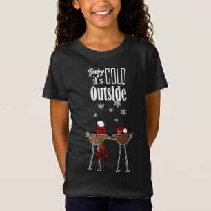 Baby It's Cold Outside Plaid Red Gingham Check Chr T-Shirt