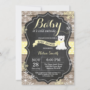 Baby its Cold Outside Polar Bear Baby Shower Invitation
