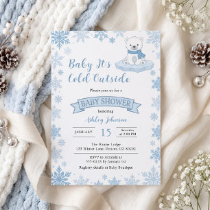 Baby It's Cold Outside Polar Bear Baby Shower Invitation