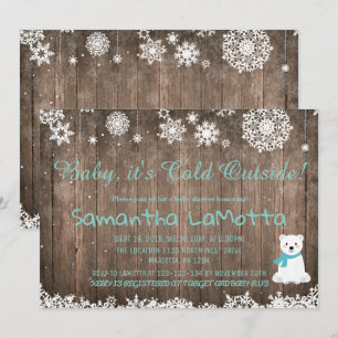 Baby Its Cold Outside polar bear Baby Shower Invitation