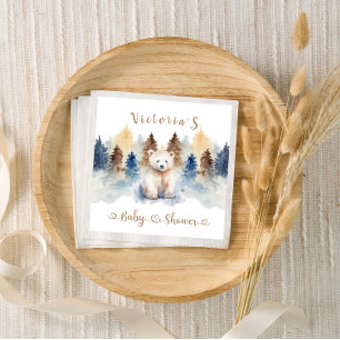 Baby it's cold outside Polar Bear Baby Shower   Napkin