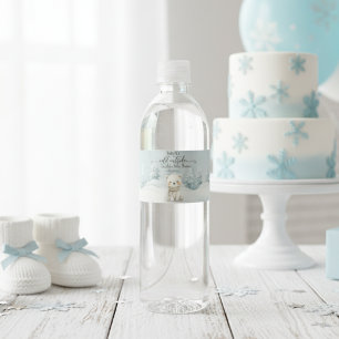 Baby, It's Cold Outside Polar Bear baby shower  Water Bottle Label