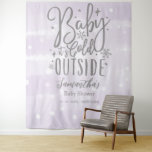 Baby It's Cold Outside Purple Baby Shower Backdrop Tapestry<br><div class="desc">Baby It's Cold Outside Purple Baby Shower Backdrop</div>
