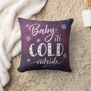 Baby It's Cold Outside Purple Ombre Cushion