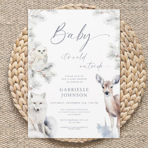 Baby It's Cold Outside QR Code Baby Shower Invitation