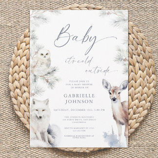 Baby It's Cold Outside QR Code Baby Shower Invitation