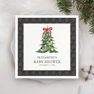 Baby It's Cold Outside Red Bow Baby Shower Napkin