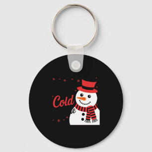 Baby It's Cold Outside Retro Christmas Long Sleeve Key Ring