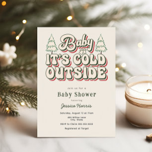 Baby It's Cold Outside Retro Winter Baby Shower Invitation