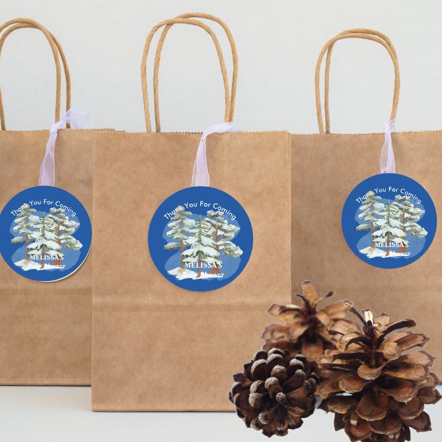 Baby its cold outside royal blue thank you classic round sticker (Creator Uploaded)