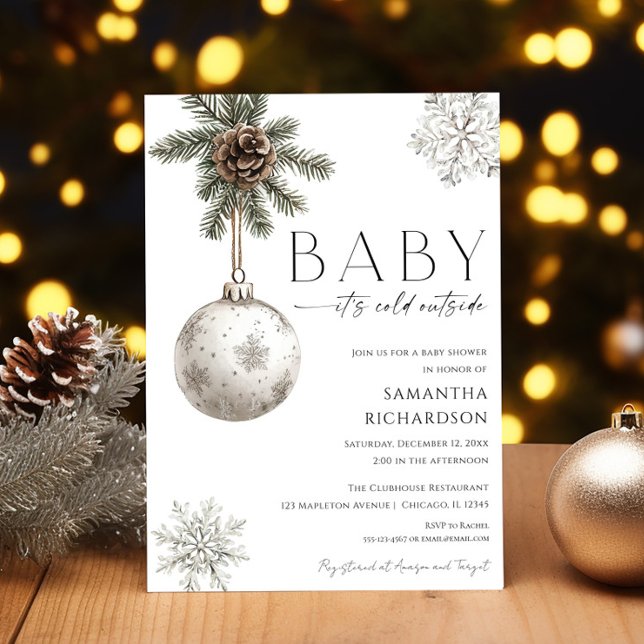 Baby it's cold outside rustic boho baby shower invitation (Creator Uploaded)