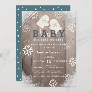 Baby Its Cold Outside Rustic Shower Invitation
