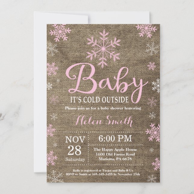 Baby Its Cold Outside Rustic Winter Baby Shower Invitation (Front)