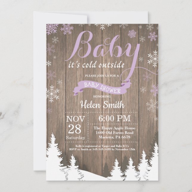 Baby its Cold Outside Rustic Winter Baby Shower Invitation (Front)