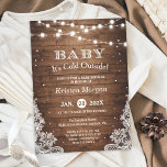 Baby Its Cold Outside Rustic Winter Baby Shower Invitation<br><div class="desc">Create your perfect invitation with this pre-designed templates, you can easily personalize it to be uniquely yours. For further customization, please click the "customize further" link and use our easy-to-use design tool to modify this template. If you prefer Thicker papers / Matte Finish, you may consider to choose the Matte...</div>
