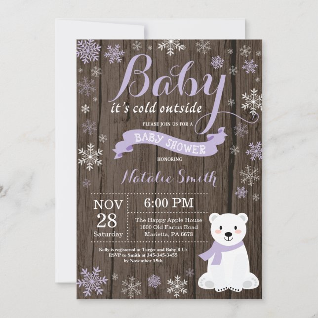 Baby Its Cold Outside Rustic Winter Baby Shower Invitation (Front)