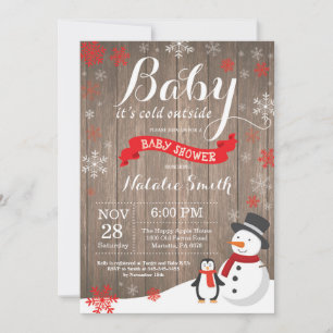 Baby Its Cold Outside Rustic Winter Baby Shower Invitation