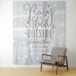 Baby It's Cold Outside Silver Baby Shower Backdrop Tapestry<br><div class="desc">Baby It's Cold Outside Silver Baby Shower Backdrop</div>