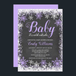 Baby Its Cold Outside Snow Purple Girl Baby Shower Invitation<br><div class="desc">Cute girl winter themed baby shower invitations. This stylish design features a purple and white snowflake border and script font on a chalkboard background.</div>