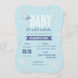 Baby It's Cold Outside Snowflake Baby Shower Invitation