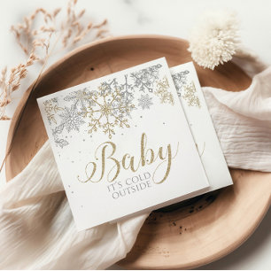 Baby It's Cold Outside Snowflake Baby Shower Napkin