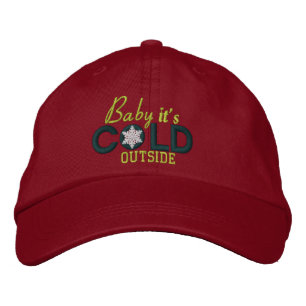 Baby It's Cold Outside Snowflakes Embroidered Embroidered Hat
