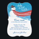 Baby It's Cold Outside Snowman Christmas Party Invitation<br><div class="desc">Personalise this cute 2-sided 5" x 7" Snowman Holiday Party invitation. Click the Customise button to change the copy and/or fonts on this unique bracket die-cut card (or try other 5 x 7 options)! Cute snowman with a hat and long red scarf makes for a fun invitation, inviting friends to...</div>