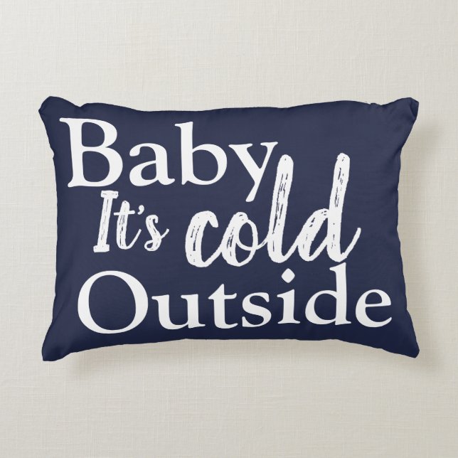 Baby It's Cold Outside Snowman Pattern Decorative Cushion (Front)