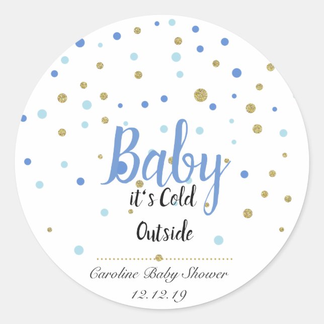 baby its cold outside stickers - blue (Front)