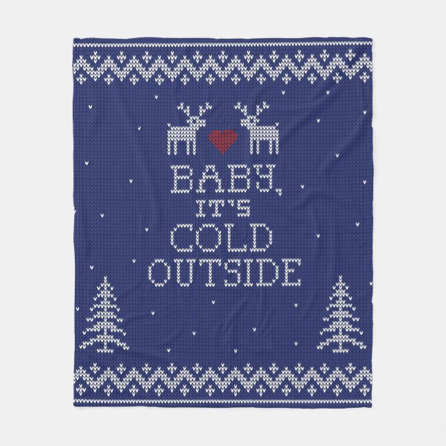Baby, It's Cold Outside Sweater Knit Blanket (Front)