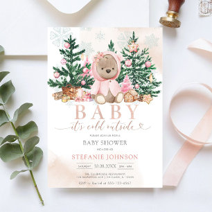 Baby It's Cold Outside Teddy Bear Baby Shower Invitation