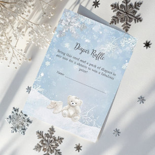 Baby It's Cold Outside Teddy Bear Diaper Raffle Enclosure Card