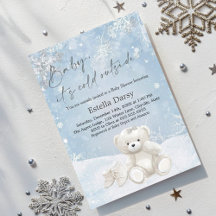 Baby, It's Cold Outside Teddy Bear snowflakes 