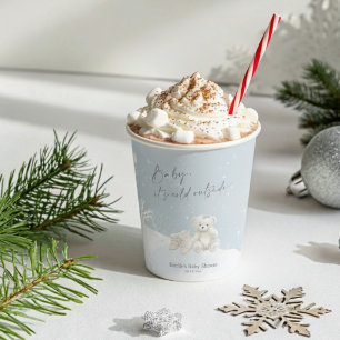 Baby, It's Cold Outside Teddy Bear Winter Elegance Paper Cups